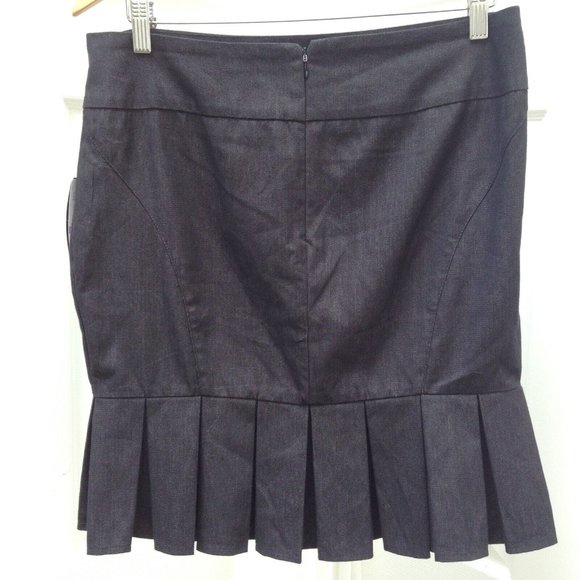 Rampage Straight Pencil Short Career Suit Skirt Stretch Pleated Hem Black 11 - Picture 8 of 12